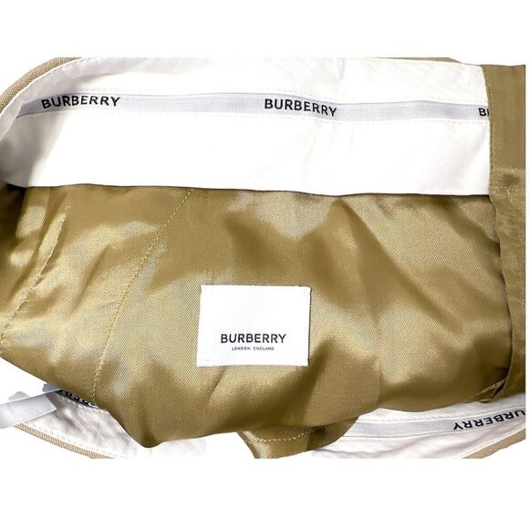 Burberry Womens Tan Wool Tailored Cropped Straight Leg Trousers Pants Sz 8 New - Picture 5 of 11